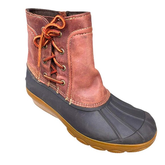 Sperry Top Sider Saltwater Brown Wedge Spray Duck Boot - Picture 3 of 10